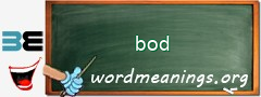 WordMeaning blackboard for bod